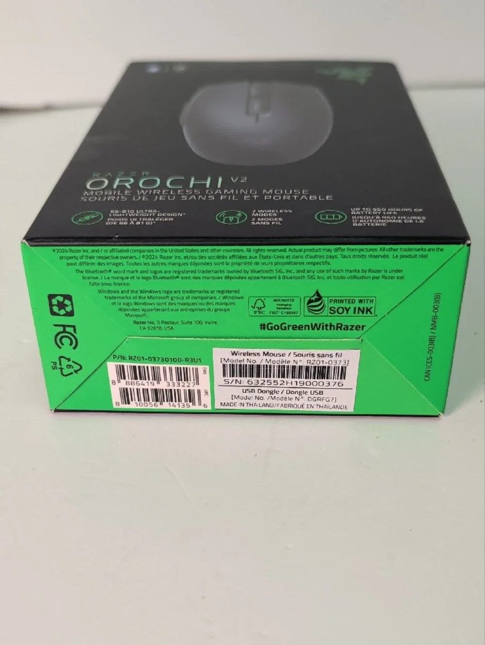 Razer Orochi V2 Wireless Gaming Mouse — Black with Green Logo